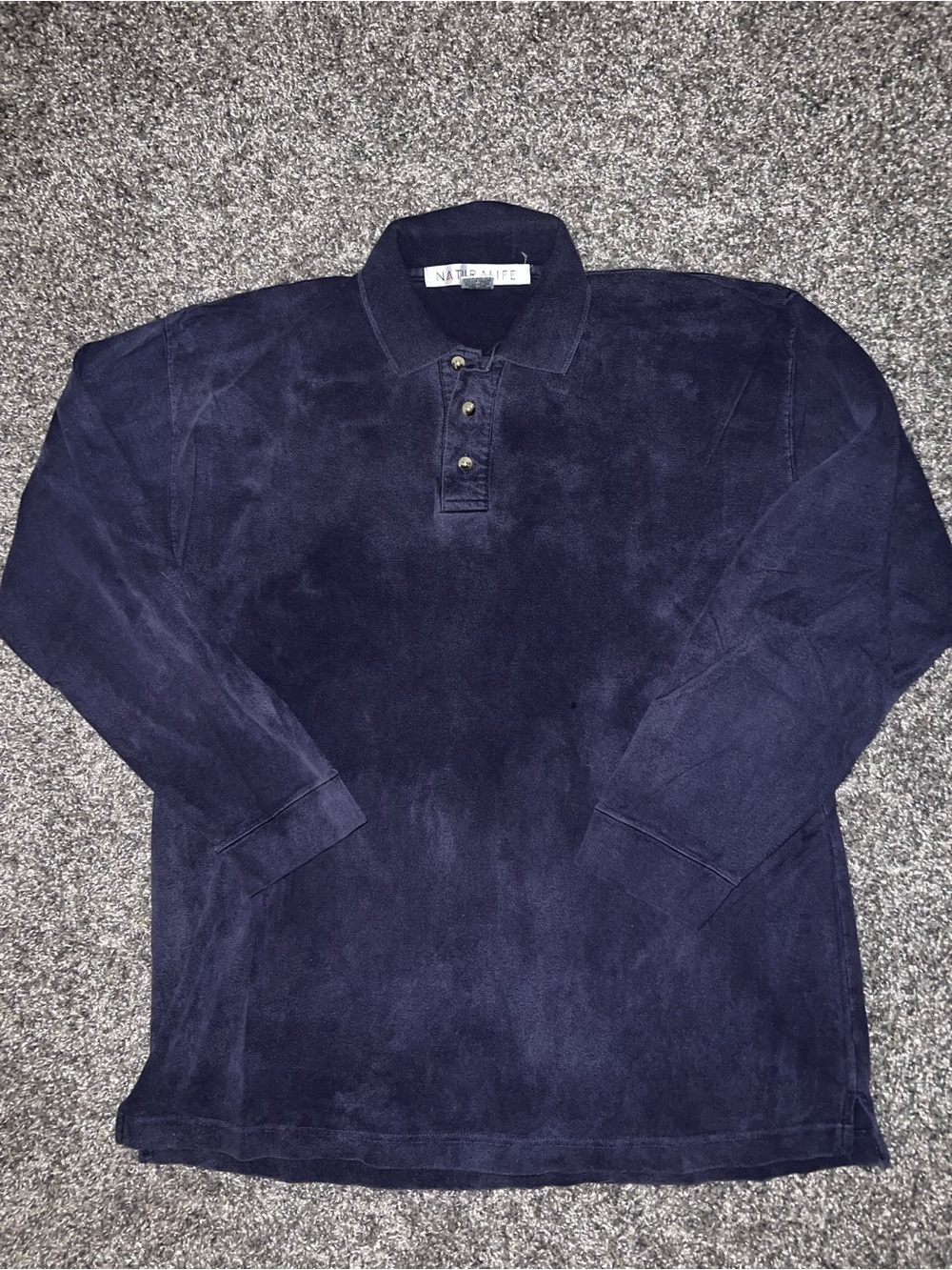 Naturalife Men’s Long Sleeve Navy Polo Shirt